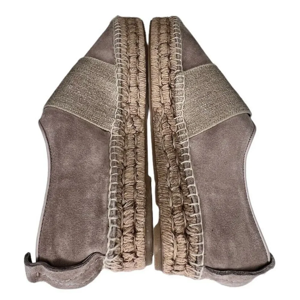 Rag & Bone Womens Nina Tan Smoke Suede‎ Slip-On Platform Espadrilles Sz 9.5/39.5